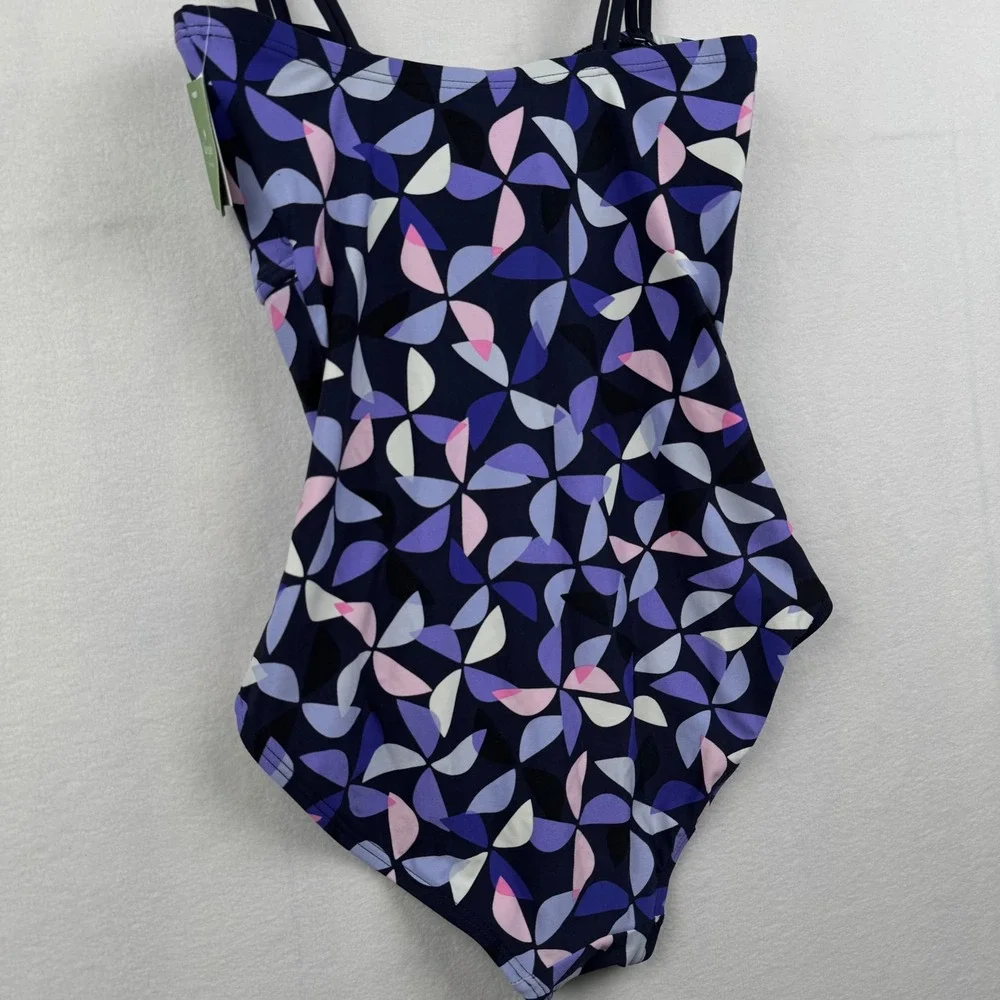 Kate Spade New York Rich Navy Floral Cutout One-Piece Swimsuit Size Small‎